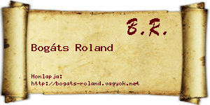 Bogáts Roland névjegykártya